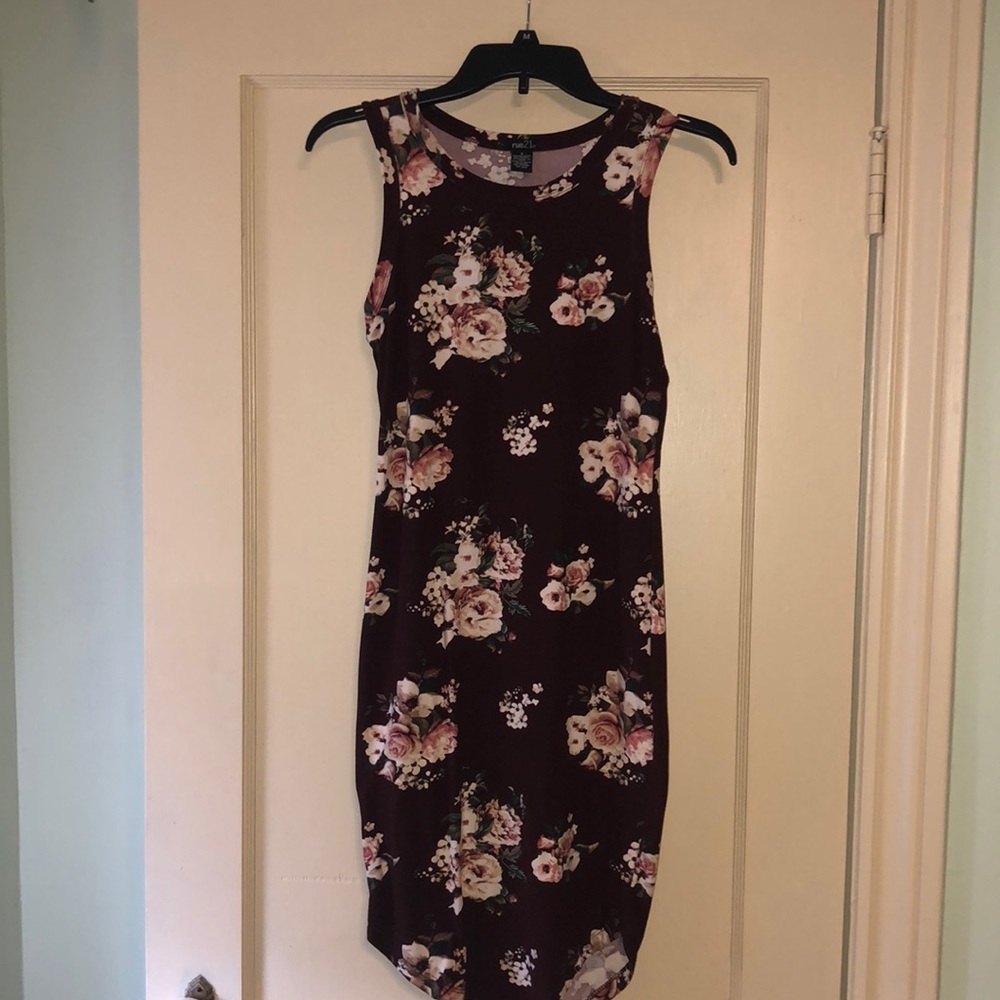 Maroon Floral Bodycon dress